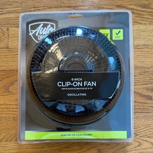 Auto Drive Black Oscillating Clip-On Fan